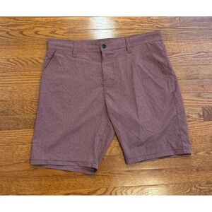 Prana Merrit Shorts Mens 35 Red Clay Hiking Hybrid Stretch Quick Dry 9" Gorpcore